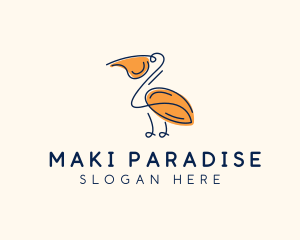 Wild Pelican Bird  logo design