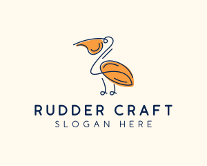 Wild Pelican Bird  logo design