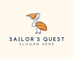 Wild Pelican Bird  logo design