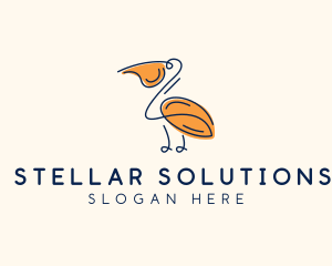 Wild Pelican Bird  logo design