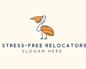 Wild Pelican Bird  logo design