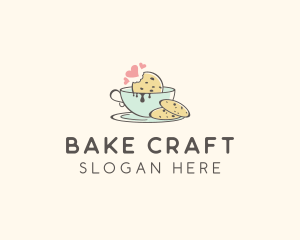 Cookie Teacup Hearts logo design