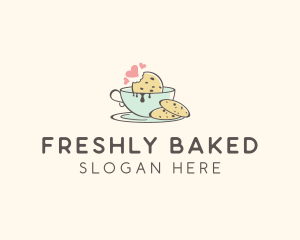 Cookie Teacup Hearts logo design