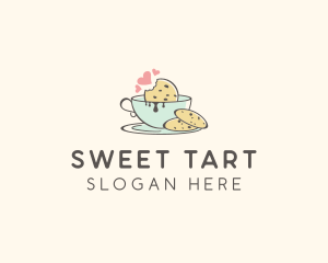 Cookie Teacup Hearts logo design