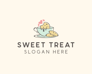 Cookie Teacup Hearts logo design