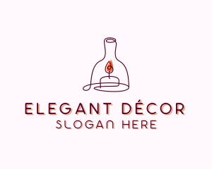 Candle Lamp Decor logo design