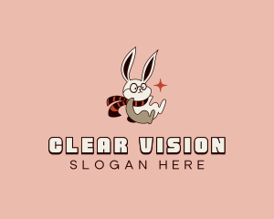 Bunny Eyeglasses Scarf logo design