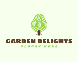 Fingerprint Nature Tree logo design