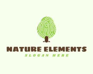 Fingerprint Nature Tree logo design