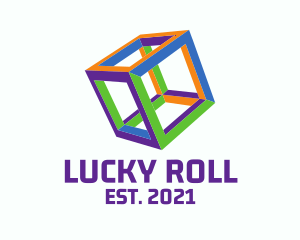 Fluorescent Colorful Cube logo