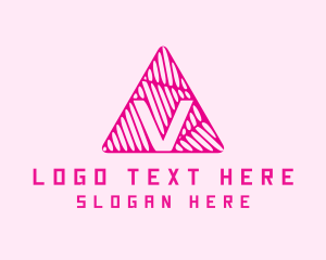 Pink Triangle Letter V logo