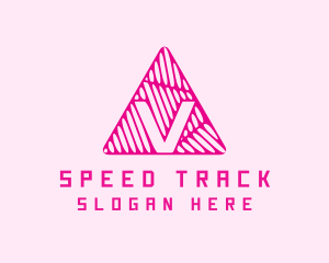 Pink Triangle Letter V logo