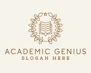 Book Wreath Academy logo design