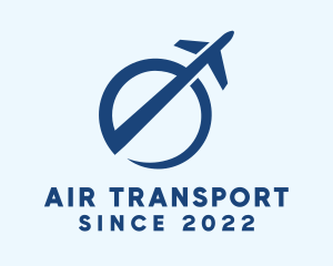 Flying Airplane Transport logo design