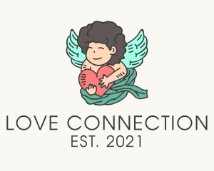 Flying Cupid Heart  logo
