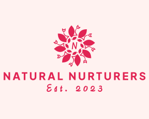 Spiral Leaf Flower Botanical logo design