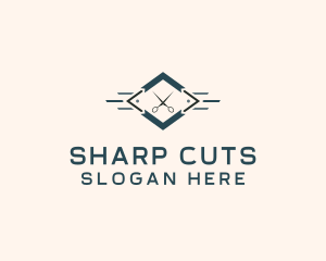 Hipster Scissor Barber logo design