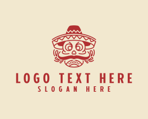 Mexican Sombrero Skull  logo