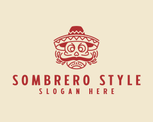 Mexican Sombrero Skull  logo