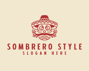 Mexican Sombrero Skull  logo design