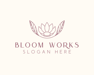 Minimalist Ornamental Flower  logo design