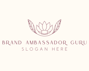 Minimalist Ornamental Flower  logo design