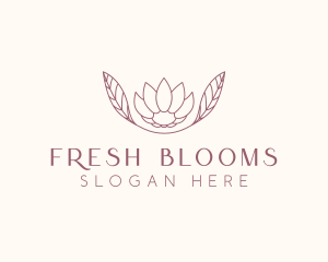 Minimalist Ornamental Flower  logo design