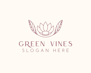 Minimalist Ornamental Flower  logo design