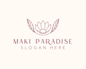 Minimalist Ornamental Flower  logo design