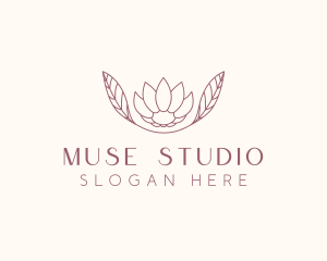 Minimalist Ornamental Flower  logo design