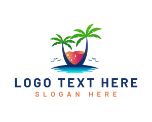 Palm Tree Island Drink logo design