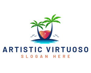 Palm Tree Island Drink logo design