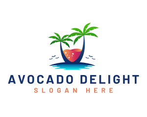 Palm Tree Island Drink logo design