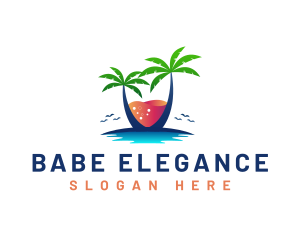 Palm Tree Island Drink logo design