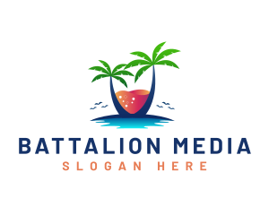 Palm Tree Island Drink logo design