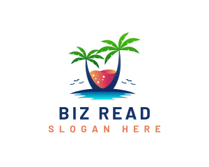 Palm Tree Island Drink logo design