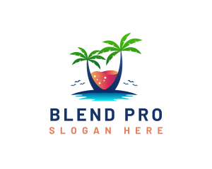 Palm Tree Island Drink logo design