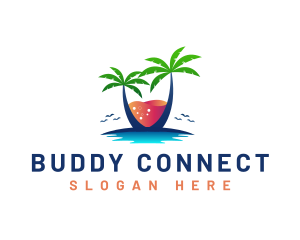 Palm Tree Island Drink logo design