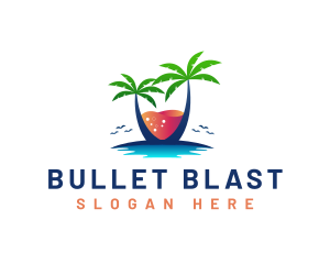 Palm Tree Island Drink logo design