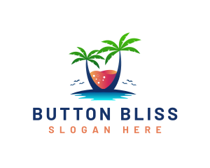 Palm Tree Island Drink logo design