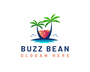 Palm Tree Island Drink logo design