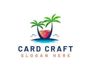 Palm Tree Island Drink logo design