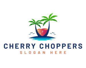 Palm Tree Island Drink logo design