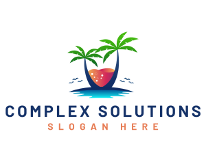 Palm Tree Island Drink logo design