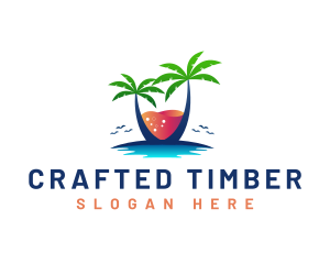 Palm Tree Island Drink logo design