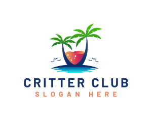 Palm Tree Island Drink logo design