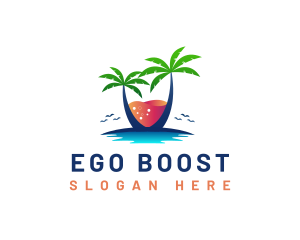 Palm Tree Island Drink logo design