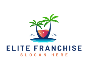 Palm Tree Island Drink logo design