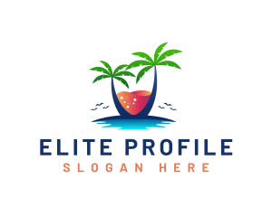 Palm Tree Island Drink logo design