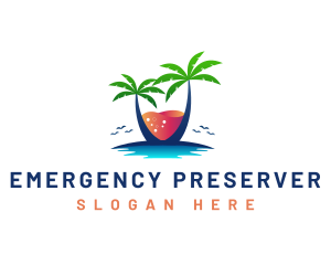 Palm Tree Island Drink logo design